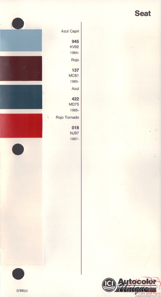 1984 - 1995 SEAT Autocolor 1